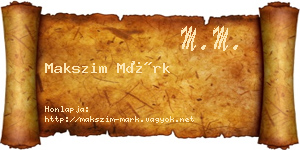 Makszim Márk névjegykártya