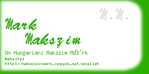 mark makszim business card